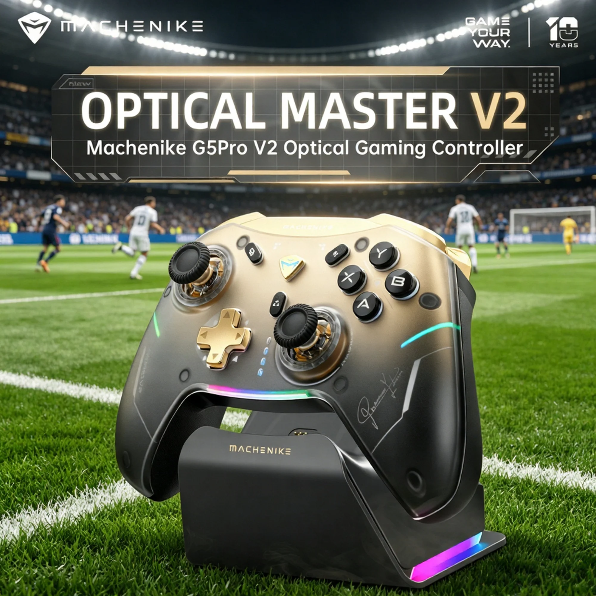 MACHENIKE G5Pro V2 RGB Gaming Controller 1000Hz Hot-Swaptable Joystick for PC/NS/Mobile FIFA OL Gamepad with Charging Dock
MACHENIKE G5Pro V2 RGB Gaming Controller 1000Hz Hot-Swaptable Joystick for PC/NS/Mobile FIFA OL Gamepad with Charging Dock