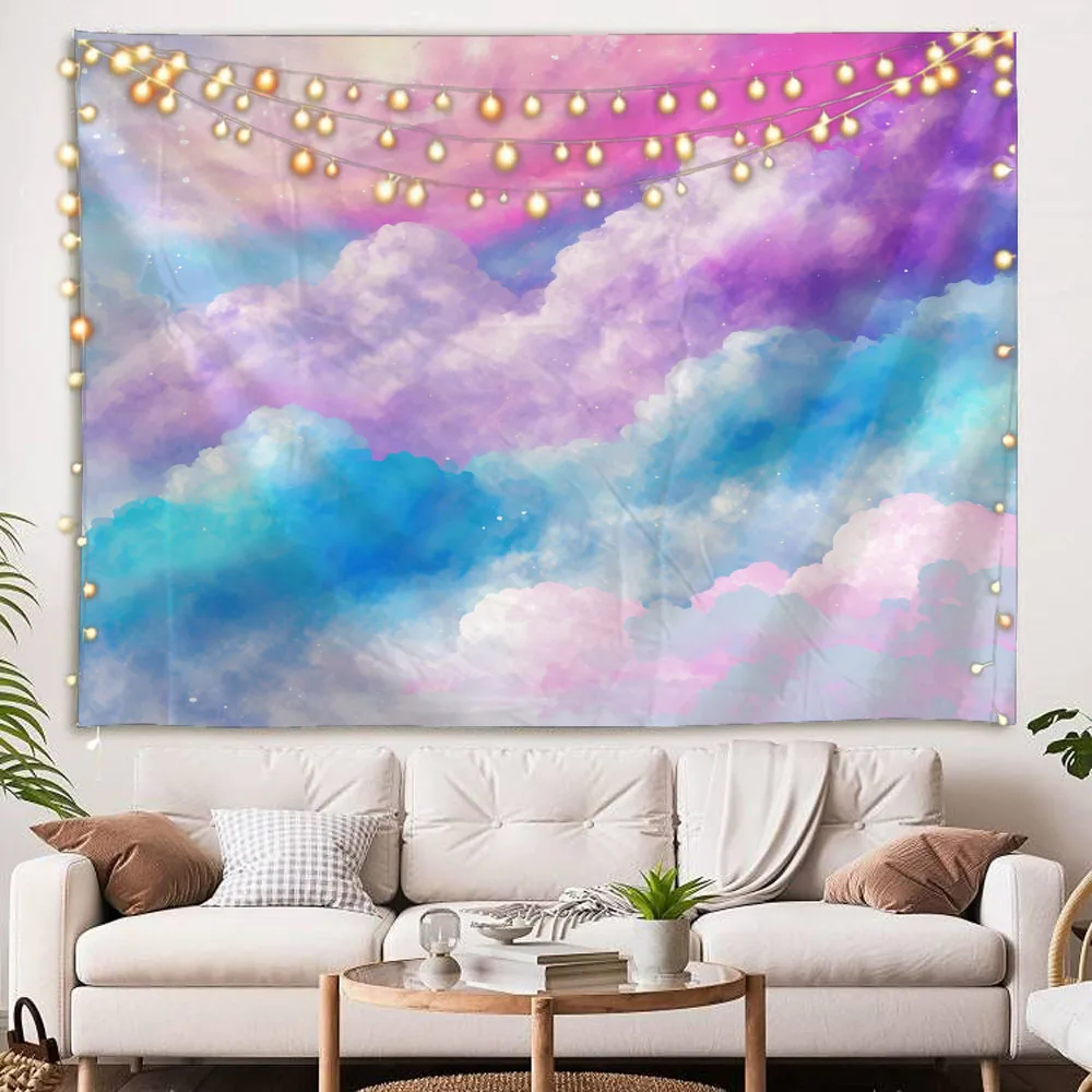Pink cloud tapestry, blue sky background, elegant and natural wall hanging cloth, home sofa covering cloth, wall decoration
Pink cloud tapestry, blue sky background, elegant and natural wall hanging cloth, home sofa covering cloth, wall decoration