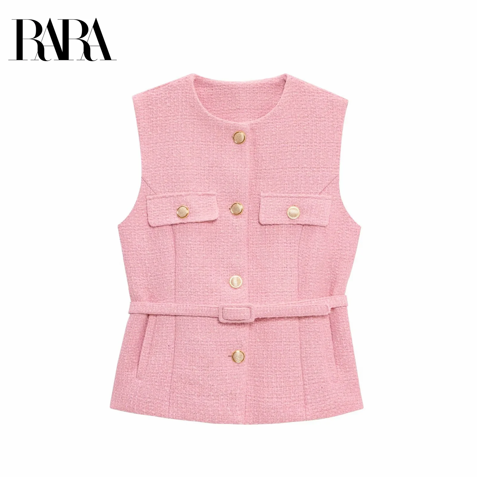 RARA Women's Elegant Tweed Sleeveless Vest Waistcoat with Belt Decoration Chic and Refined Design Premium Quality
RARA Women's Elegant Tweed Sleeveless Vest Waistcoat with Belt Decoration Chic and Refined Design Premium Quality
