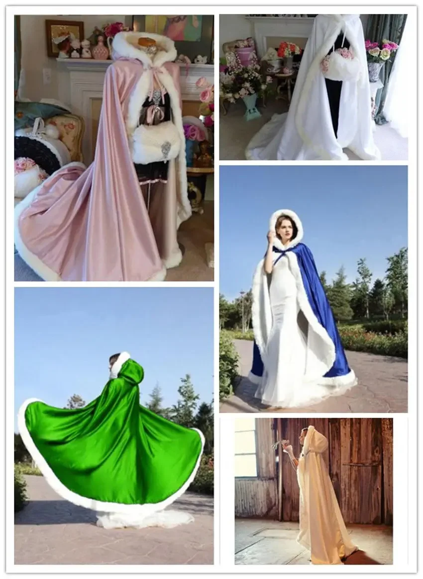 Cape Hooded Coat Women Bridal Cape Faux Fur Winter Jacket Long Wedding Cloak
Cape Hooded Coat Women Bridal Cape Faux Fur Winter Jacket Long Wedding Cloak