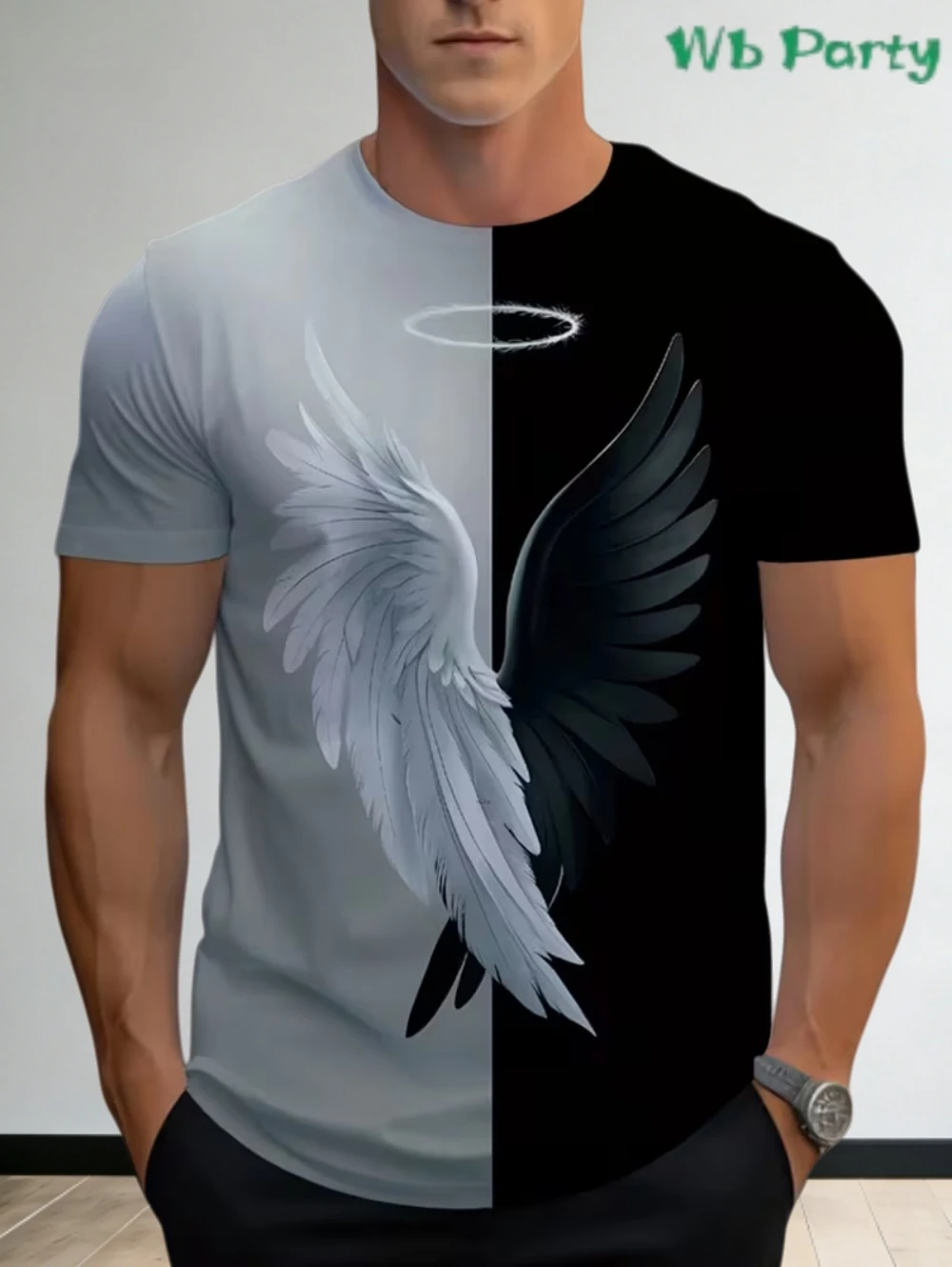 Мужская футболка с модным 3D-принтом «Крылья ангела», стильный повседневный дизайн для мужчин
Мужская футболка с модным 3D-принтом «Крылья ангела», стильный повседневный дизайн для мужчин