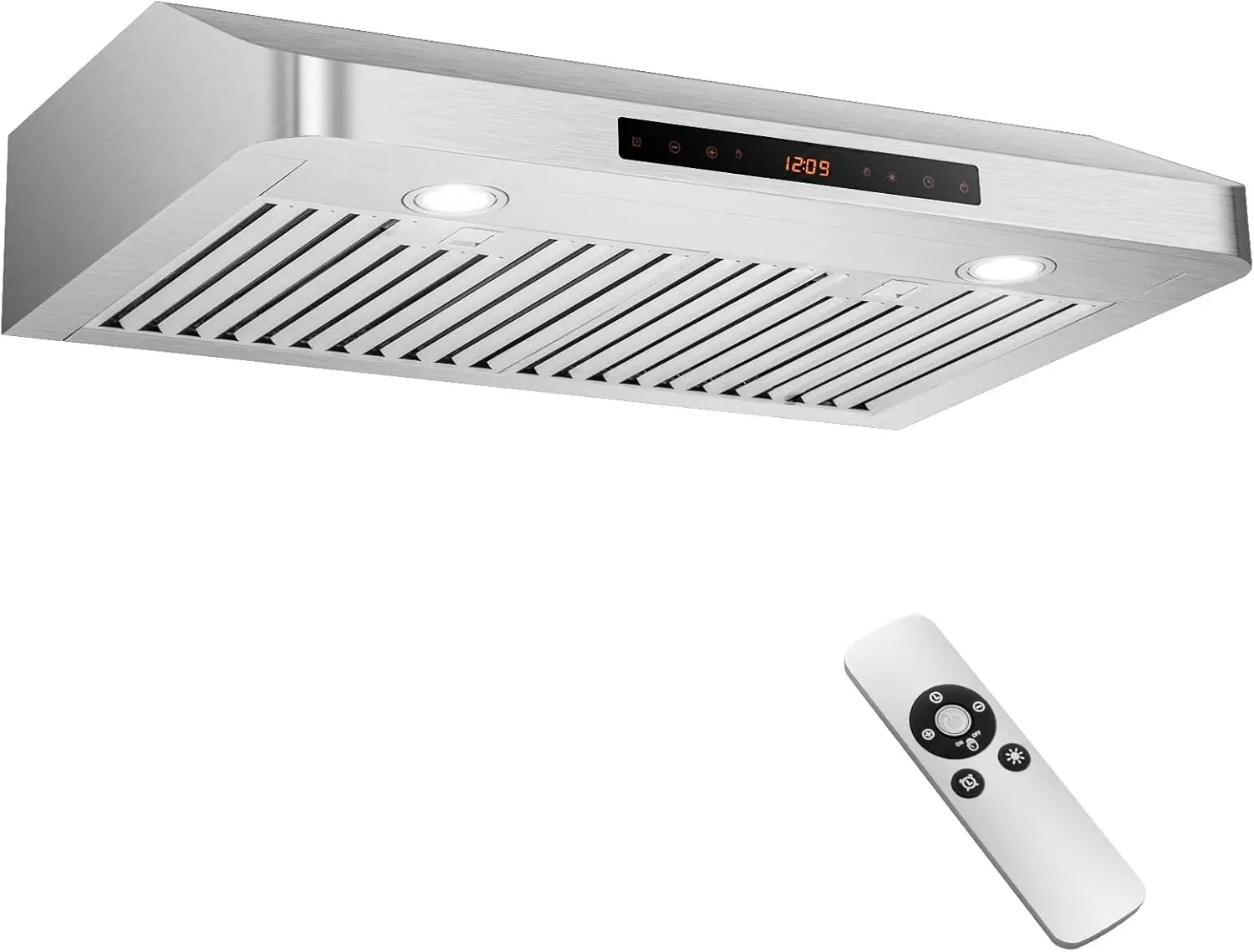 Ran Hood 30 Inch 900CFM Stainless Steel Stove Vent Hood w 4-Speed Fan sture Control 2 LED Lights Dishwasher-Safe Baffle Filters
Ran Hood 30 Inch 900CFM Stainless Steel Stove Vent Hood w 4-Speed Fan sture Control 2 LED Lights Dishwasher-Safe Baffle Filters