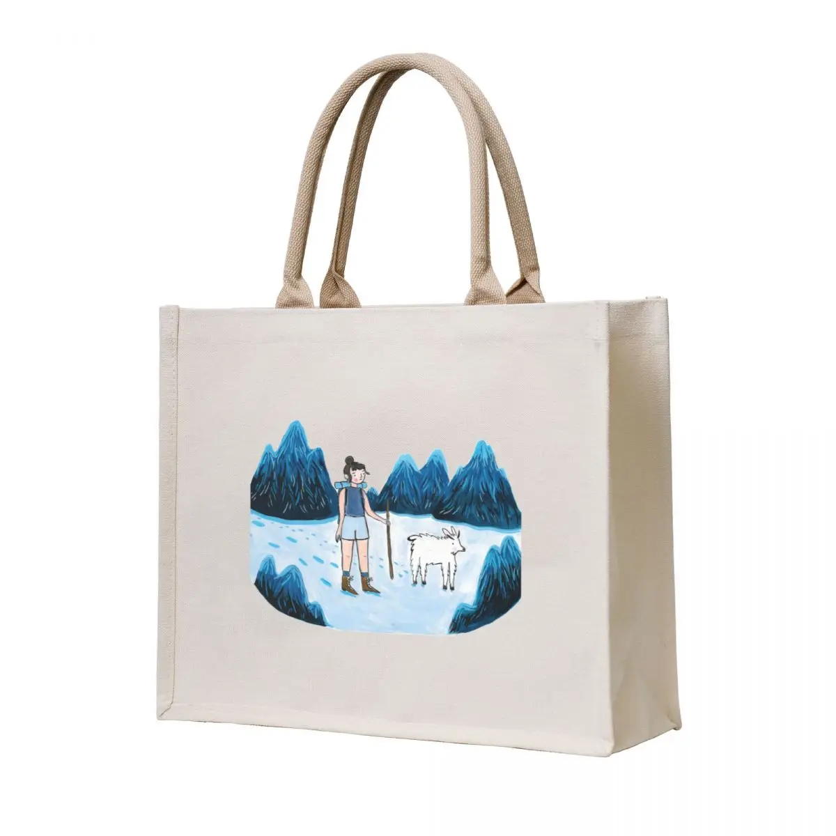 Hiking lady and Mountain Goat Tote Bag shopper bag women tote bag men's canvas tote bags bags woman 2025
Hiking lady and Mountain Goat Tote Bag shopper bag women tote bag men's canvas tote bags bags woman 2025