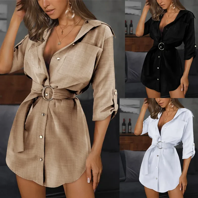 Autumn and Winter Elegant Ladies Party Vestidos Women's Fashion Flared Sleeve Sexy Shirt V-neck Button Fake Two-piece Slim Dress
Autumn and Winter Elegant Ladies Party Vestidos Women's Fashion Flared Sleeve Sexy Shirt V-neck Button Fake Two-piece Slim Dress