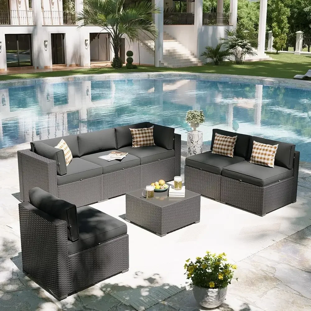 Special Offer7-Piece Outdoor Sectional Patio Furniture Set With Waterproof Cover, Wicker Rattan In Grey For Backyard And Garden
Special Offer7-Piece Outdoor Sectional Patio Furniture Set With Waterproof Cover, Wicker Rattan In Grey For Backyard And Garden