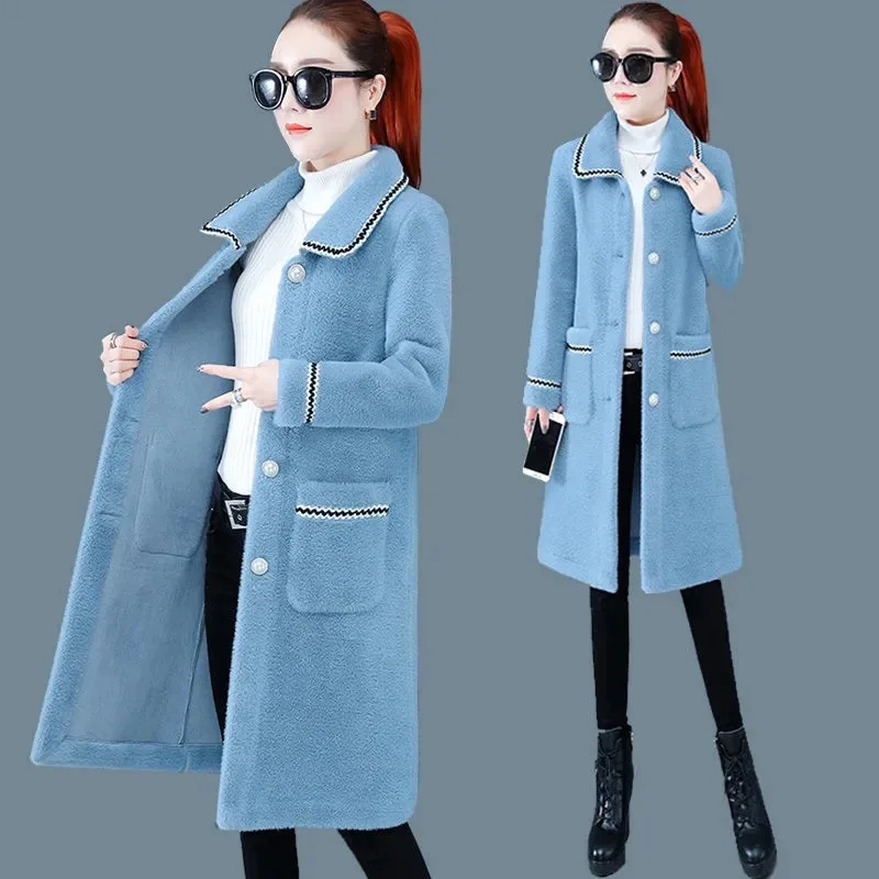 Imitation Mink Velvet Jacket Womens Mid-length New Winter Clothes Top Loose Outwear Elegant Fashionable Windproof Lamb Wool Coat
Imitation Mink Velvet Jacket Womens Mid-length New Winter Clothes Top Loose Outwear Elegant Fashionable Windproof Lamb Wool Coat