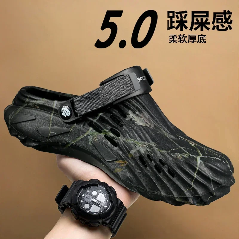 Мужские сабо, летние сандалии, пляжные нескользящие тапочки, мужские трендовые сандалии, уличные домашние сабо, мужская дышащая спортивная обувь, большой размер 47 
Мужские сабо, летние сандалии, пляжные нескользящие тапочки, мужские трендовые сандалии, уличные домашние сабо, мужская дышащая спортивная обувь, большой размер 47