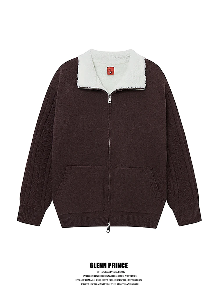 GPstudio Men's Fce Lined Knitwear Vintage Japanese Sle Cable Knit Collared Sweater Warm Cotton Jaet for Winter
GPstudio Men's Fce Lined Knitwear Vintage Japanese Sle Cable Knit Collared Sweater Warm Cotton Jaet for Winter