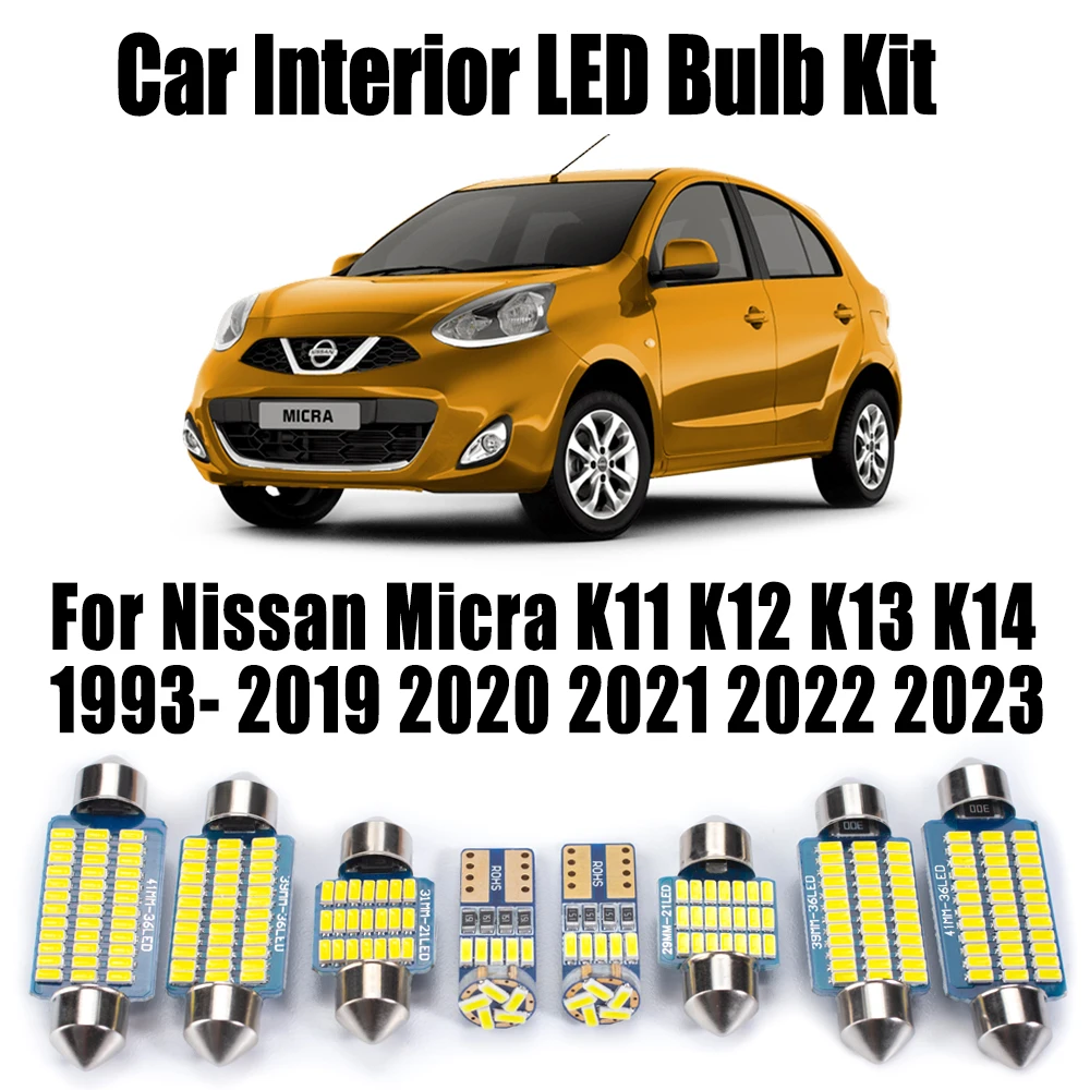 Комплект светодиодных ламп для салона, чтения, освещения карты, багажника для Nissan Micra K11 K12 K13 K14 1993-2021 2022 2023, Canbus, автомобильные аксессуары
Комплект светодиодных ламп для салона, чтения, освещения карты, багажника для Nissan Micra K11 K12 K13 K14 1993-2021 2022 2023, Canbus, автомобильные аксессуары