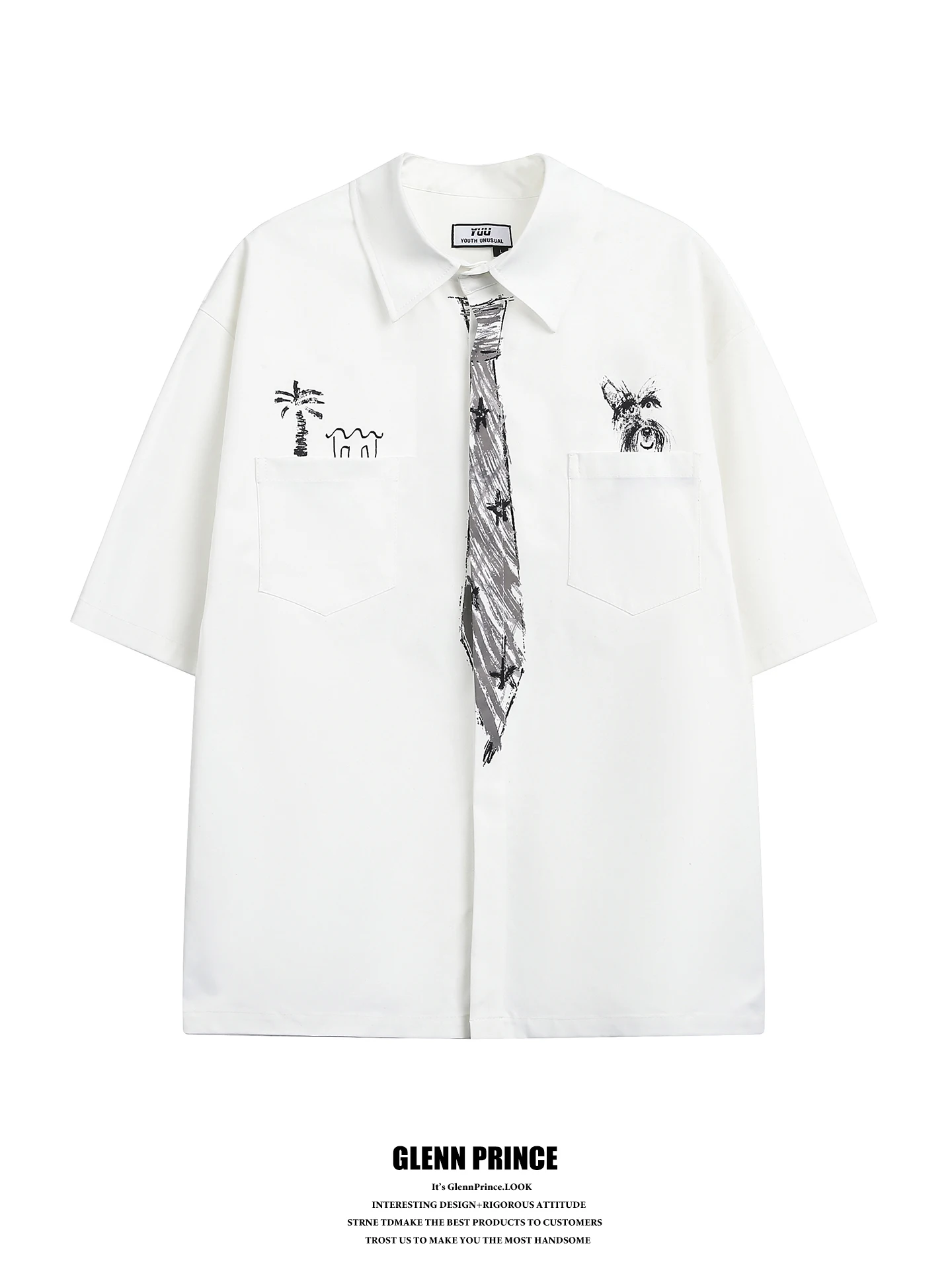 GPstudio American Retro Hand-drawn Graffiti Tie Shirt Men Summer Loose College Style Printed Casual Shirt Short Sleeve
GPstudio American Retro Hand-drawn Graffiti Tie Shirt Men Summer Loose College Style Printed Casual Shirt Short Sleeve