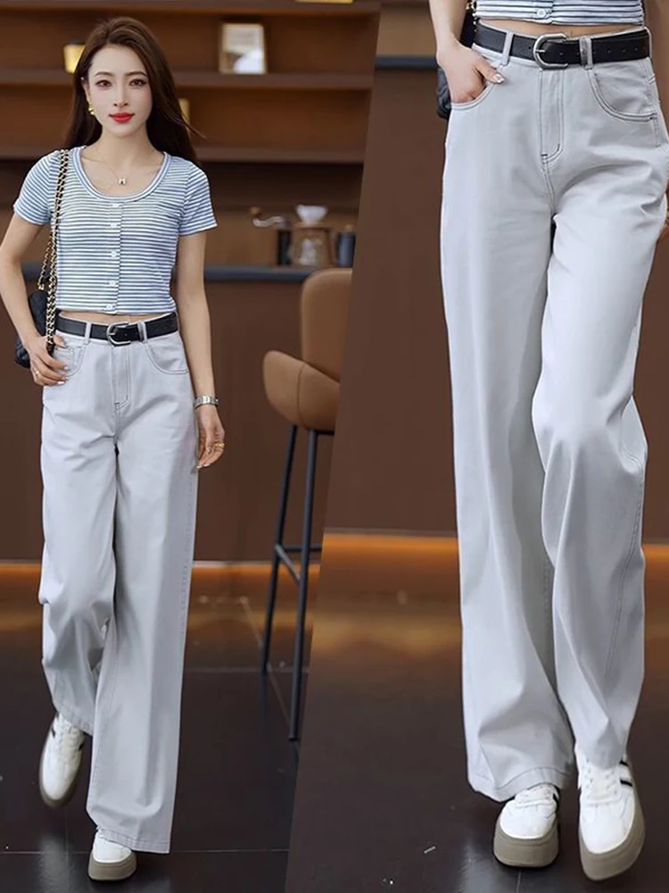 Slimming Casual Loose Women's Jeans High Waist Wide Leg Pants Fashionable Versatile Spring Summer New Style Button Closure
Slimming Casual Loose Women's Jeans High Waist Wide Leg Pants Fashionable Versatile Spring Summer New Style Button Closure