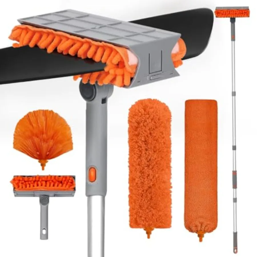 Ceiling Fan Cleaner Duster with 72'' Extendable Long Handle Cleaning Duster Kit, Reusable Chenille and Microfiber Mop Head for
Ceiling Fan Cleaner Duster with 72'' Extendable Long Handle Cleaning Duster Kit, Reusable Chenille and Microfiber Mop Head for