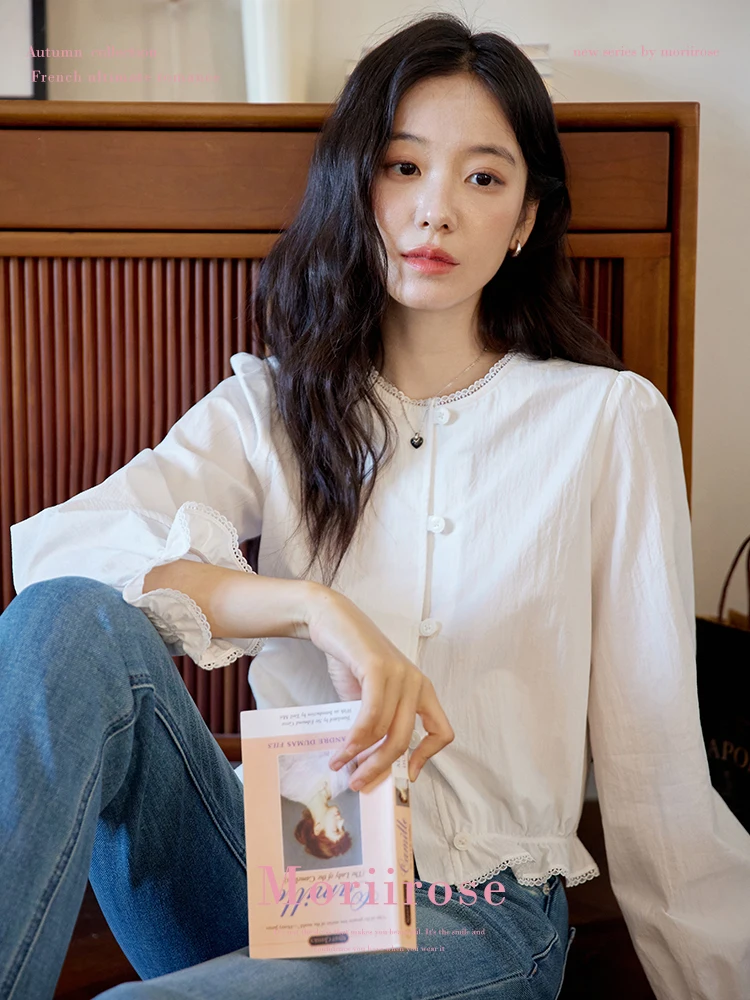 Moriirose Women's Long Sve round Ne Ruffle Waist Design irt White Vintage Sle Top Comfortable Breathable Cotton Blend
Moriirose Women's Long Sve round Ne Ruffle Waist Design irt White Vintage Sle Top Comfortable Breathable Cotton Blend