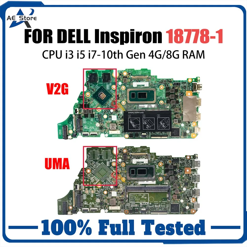 Laptop Motherboard For DELL Inspiron 5490 18778-1 00V7R1 01M6H4 0355T5 Notebook Mainboard I3 I5 I7 10th Gen CPU 4G 8G RAM
Laptop Motherboard For DELL Inspiron 5490 18778-1 00V7R1 01M6H4 0355T5 Notebook Mainboard I3 I5 I7 10th Gen CPU 4G 8G RAM