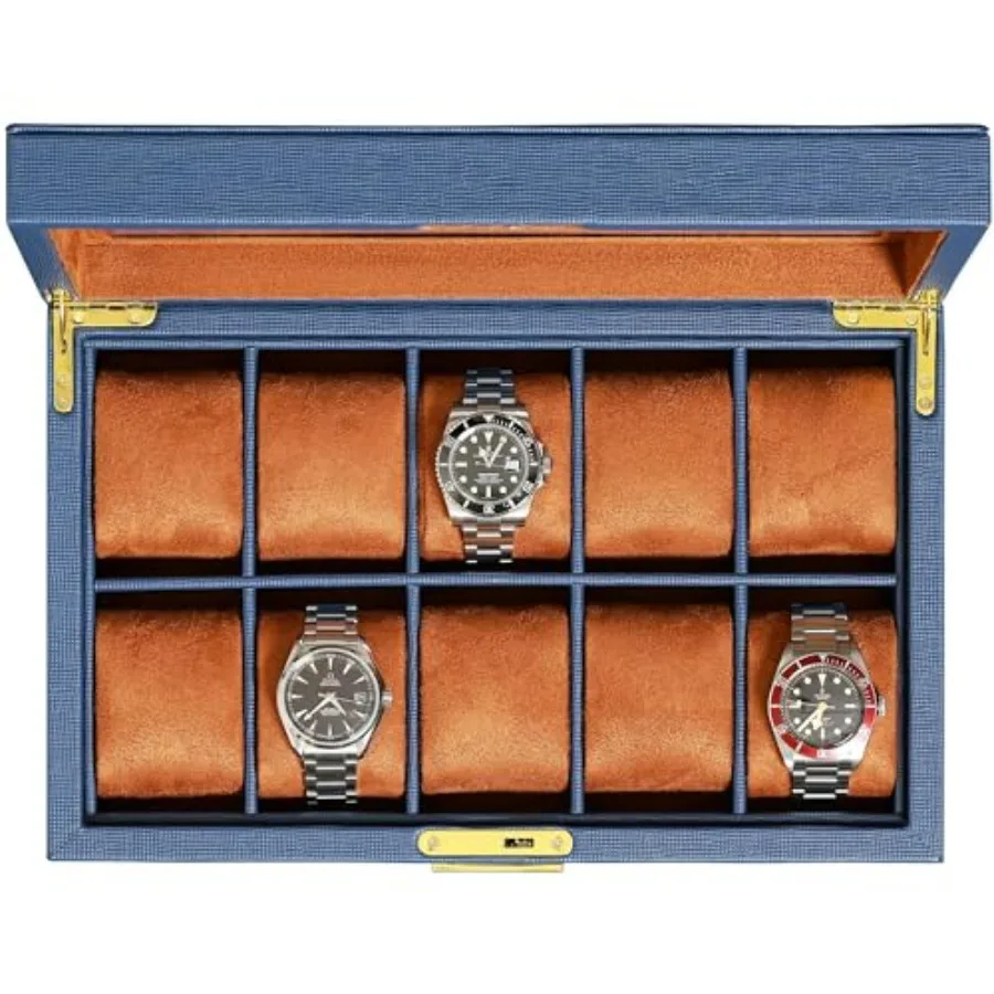 10 Slot Leather Watch Box - Luxury Case Display Jewelry Organizer - Locking Watch Display Case Holder with Large Glass Top - Bo
10 Slot Leather Watch Box - Luxury Case Display Jewelry Organizer - Locking Watch Display Case Holder with Large Glass Top - Bo