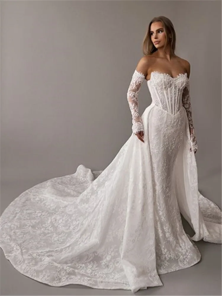 Vestido De Novia Desmontable Mangas Desmontables Encaje Vestidos Con Корсет Пышное свадебное платье 2025 Роскошный халат Mariage Femme
Vestido De Novia Desmontable Mangas Desmontables Encaje Vestidos Con Корсет Пышное свадебное платье 2025 Роскошный халат Mariage Femme