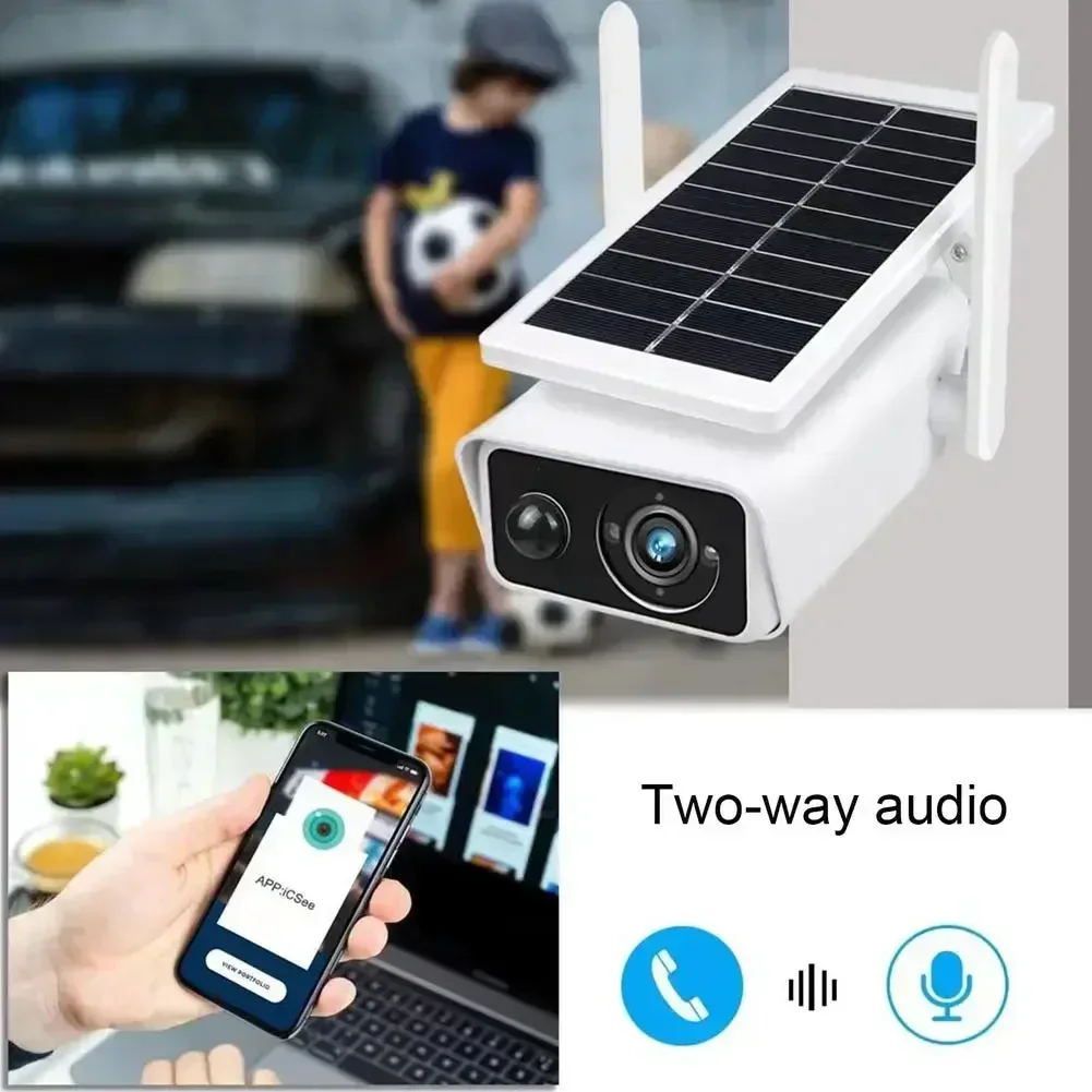 Wireless Outdoor WiFi Security IR Sensor Motion Detection 2-Way Audio IP66 Waterproof Camera Solar Security Cameras With
Wireless Outdoor WiFi Security IR Sensor Motion Detection 2-Way Audio IP66 Waterproof Camera Solar Security Cameras With