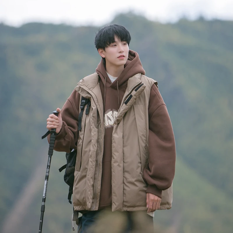 Мужской утепленный жилет для зимы, свободный крой, воротник-стойка, модный бренд, повседневный, с подплечниками
Мужской утепленный жилет для зимы, свободный крой, воротник-стойка, модный бренд, повседневный, с подплечниками