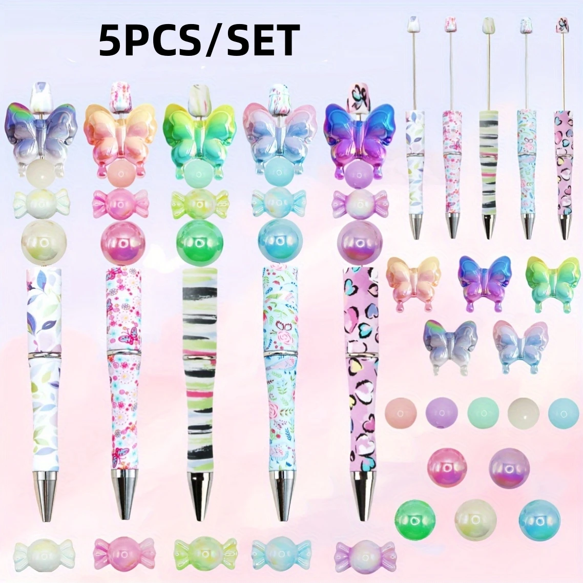 5 шт. новый набор акриловых цветных бусин в форме бабочки и шариковых ручек своими руками, идеально подходит для школьных принадлежностей, подарков, бусины своими руками
5 шт. новый набор акриловых цветных бусин в форме бабочки и шариковых ручек своими руками, идеально подходит для школьных принадлежностей, подарков, бусины своими руками