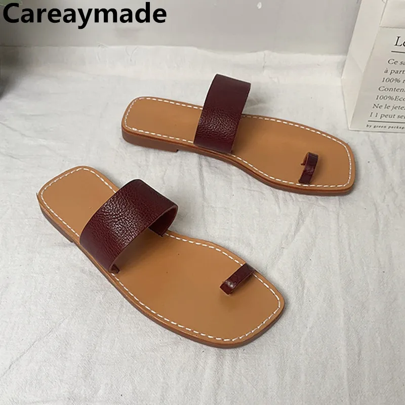 Careaymade-Summer Genuine leather lightweight wear-resistant women's slippers,anti slip breathable simple leather Fltas slippers
Careaymade-Summer Genuine leather lightweight wear-resistant women's slippers,anti slip breathable simple leather Fltas slippers