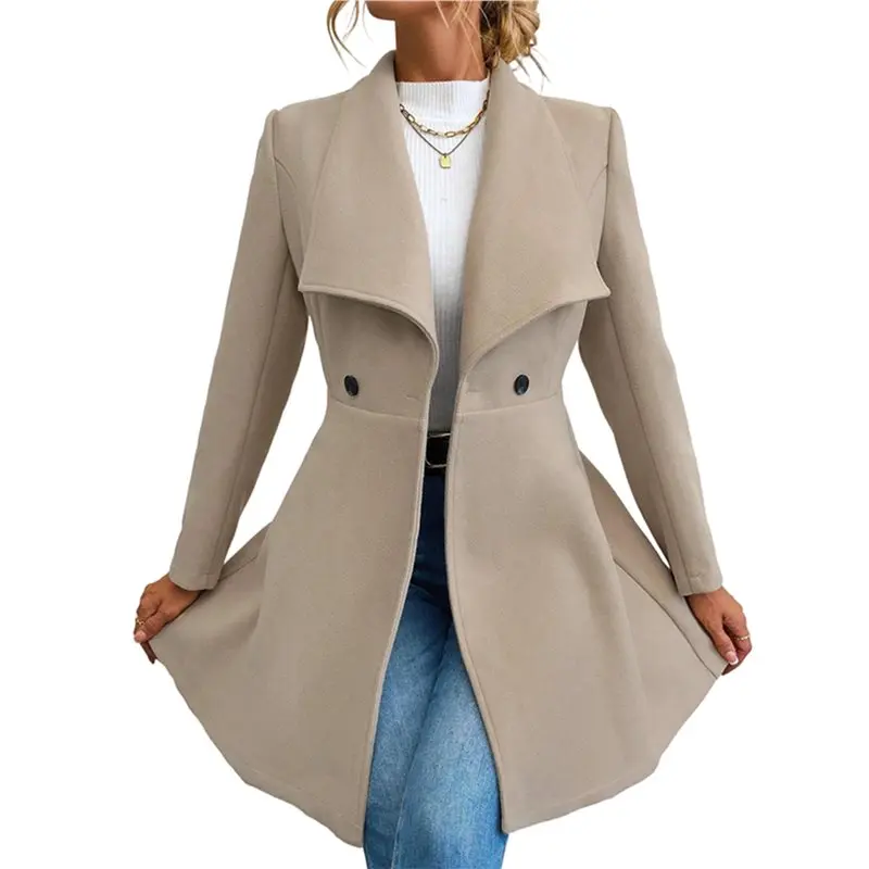 Женское классическое пальто CYL с отложным воротником, без застежки, длинное, в стиле пальто-кейп
Женское классическое пальто CYL с отложным воротником, без застежки, длинное, в стиле пальто-кейп