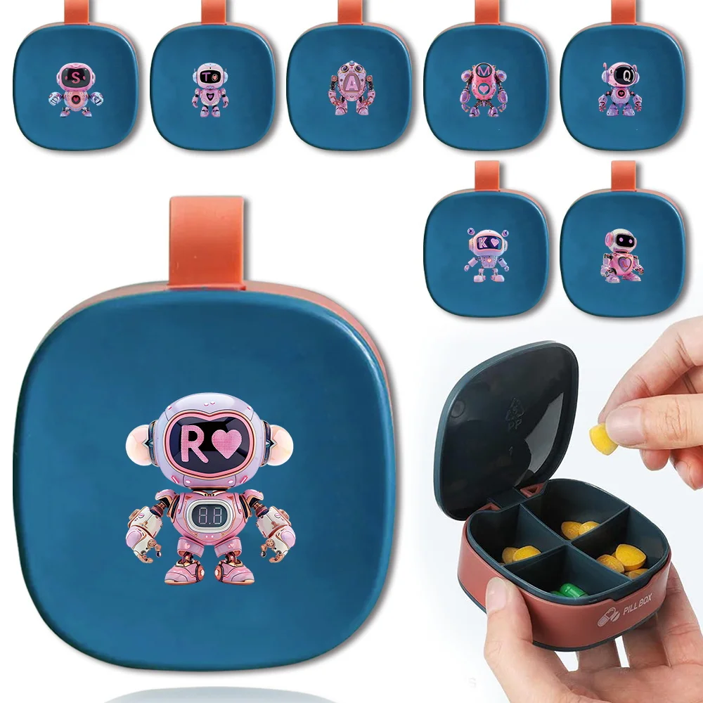 Portable Plastics Medicine Pill Box Mini Pill Case 4 Compartments Storage Dispenser Robot Initial Name 26 Letters Pattern
Portable Plastics Medicine Pill Box Mini Pill Case 4 Compartments Storage Dispenser Robot Initial Name 26 Letters Pattern