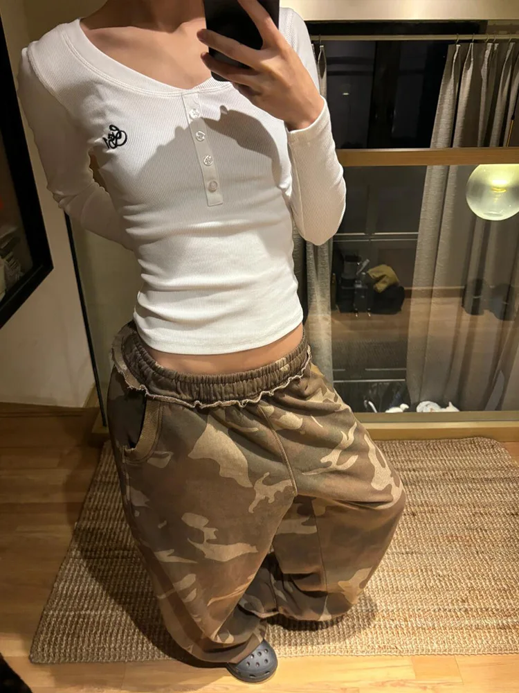 American Style Retro Camouflage Work Pants Women's Loose Straight Leg Wide Leg Casual Sport Sweatpants Autumn Winter New Arrival
American Style Retro Camouflage Work Pants Women's Loose Straight Leg Wide Leg Casual Sport Sweatpants Autumn Winter New Arrival
