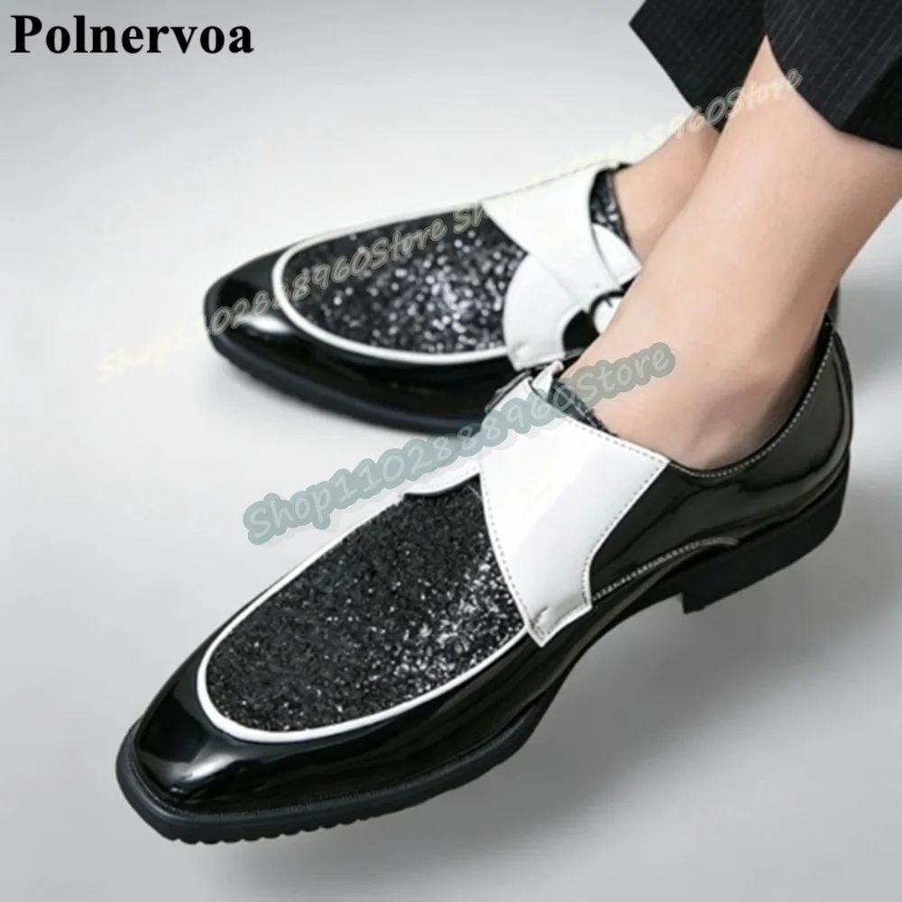 Runway Black Glitter Patchwork Party Men Pumps Luxurious Flats Shoes For Men Buckle Strap Banquet Fashion Catwalk 2026 Men Pumps
Runway Black Glitter Patchwork Party Men Pumps Luxurious Flats Shoes For Men Buckle Strap Banquet Fashion Catwalk 2026 Men Pumps