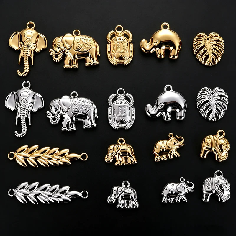 5pcs/Lot Cute Elephant Charm Leaf Stainless Steel Animal Pendants For Jewelry Making Supplies DIY Necklace Earrings Accessories
5pcs/Lot Cute Elephant Charm Leaf Stainless Steel Animal Pendants For Jewelry Making Supplies DIY Necklace Earrings Accessories
