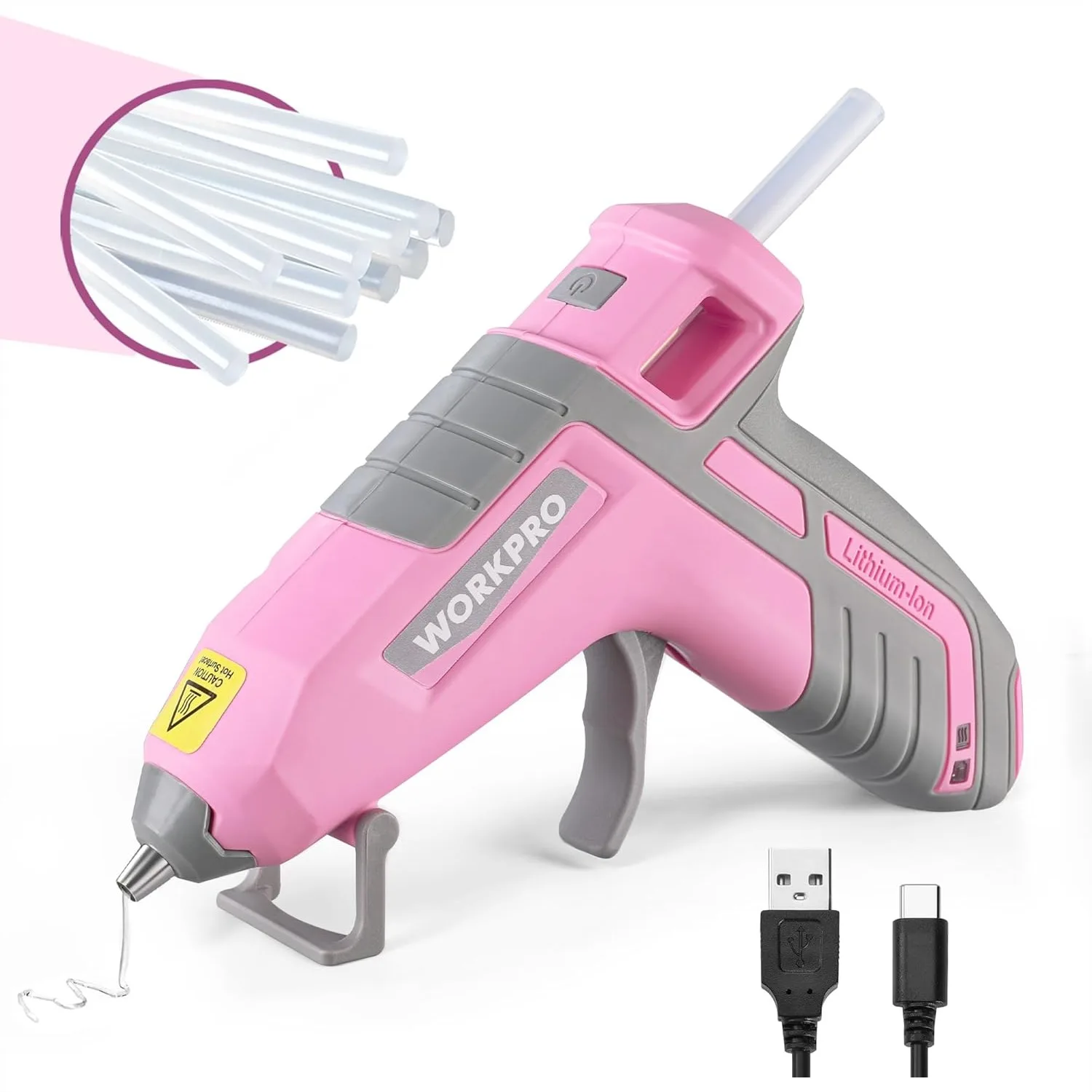 3.6V Cordless Hot Glue Gun Fast Preheating USB-C Rechargeable with 20 Mini Glue Sticks for DIY Crafting and Arts
3.6V Cordless Hot Glue Gun Fast Preheating USB-C Rechargeable with 20 Mini Glue Sticks for DIY Crafting and Arts