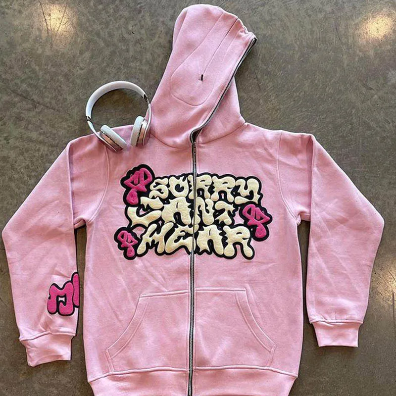 Harajuku Jacket Letter Print Coat Men Jackets pink Zip Hooded Sweatshirt Oversized Long-sleeved Zipper Top Men Casual Hoodies
Harajuku Jacket Letter Print Coat Men Jackets pink Zip Hooded Sweatshirt Oversized Long-sleeved Zipper Top Men Casual Hoodies