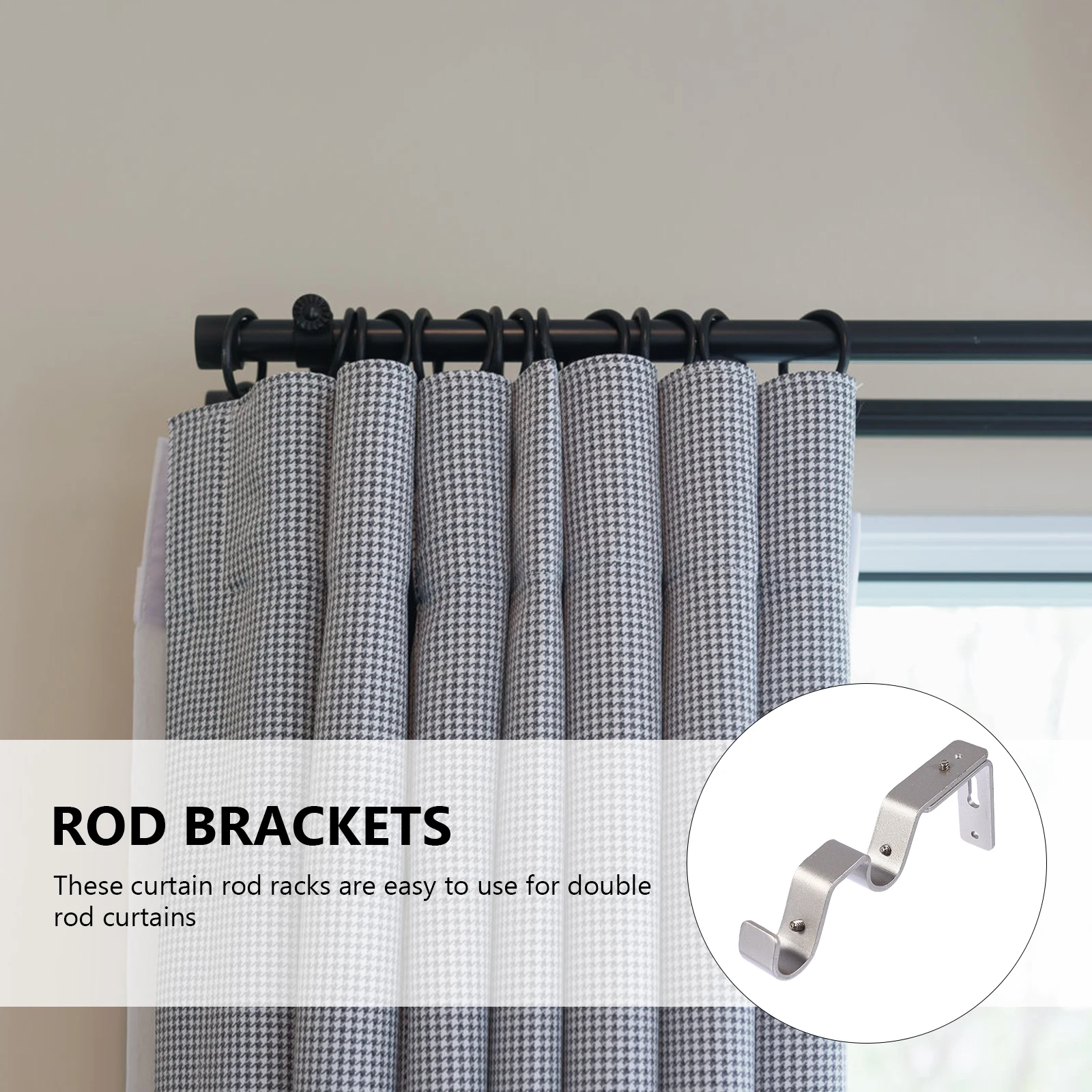 3 pcs Adjustable Curtain Rod Brackets Heavy Duty Iron Bases For Double Rod Curtains Sturdy Supports Household Decor Hardware
3 pcs Adjustable Curtain Rod Brackets Heavy Duty Iron Bases For Double Rod Curtains Sturdy Supports Household Decor Hardware