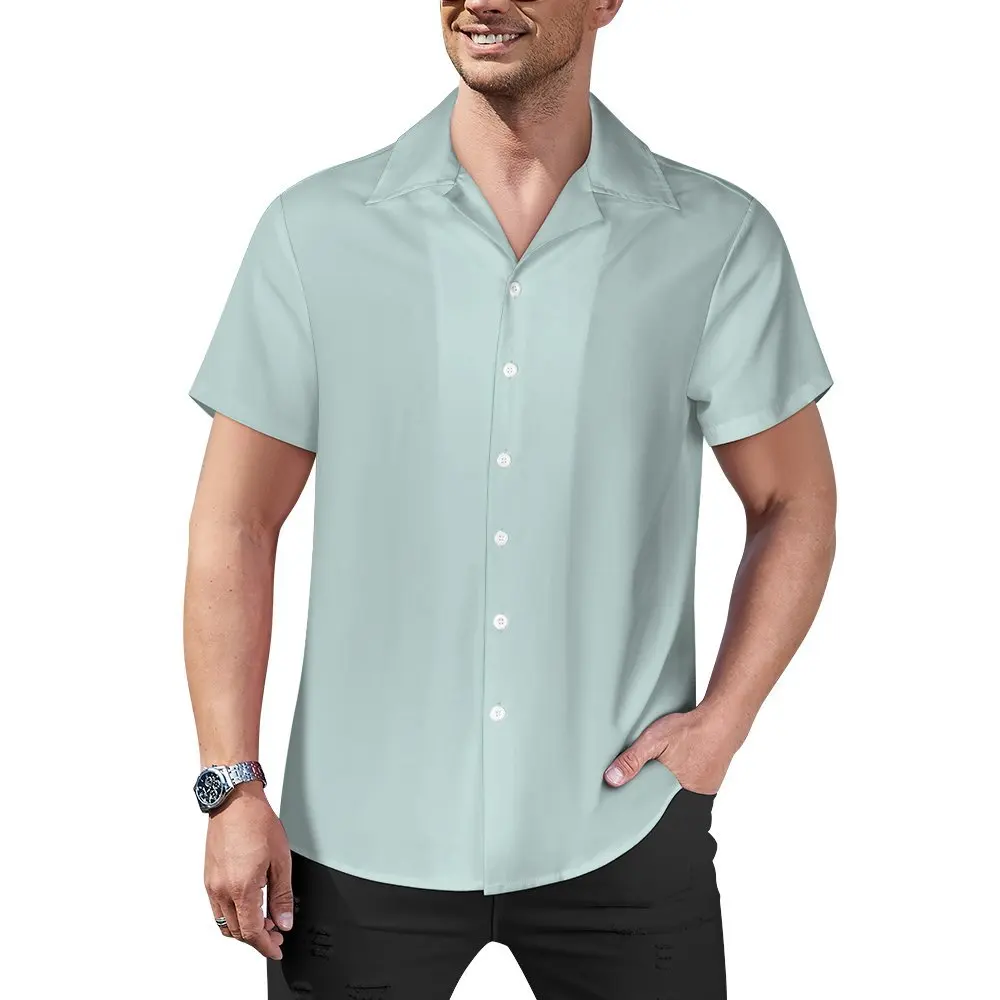 Men's Solid Cyan-Blue Short Sleeve Shirt, Casual Button Down Collared Shirt, Versatile Summer Top for Work or Daily Wear
Men's Solid Cyan-Blue Short Sleeve Shirt, Casual Button Down Collared Shirt, Versatile Summer Top for Work or Daily Wear
