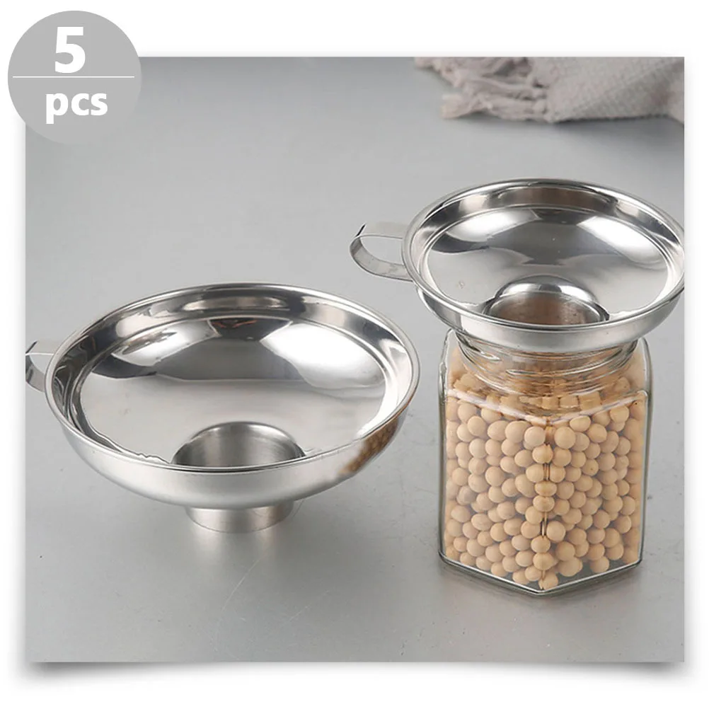5Pcs Transferring Jam Funnels Stainless Steel Easy to Carry and Store Multi-Function Liquid Dispensing
5Pcs Transferring Jam Funnels Stainless Steel Easy to Carry and Store Multi-Function Liquid Dispensing