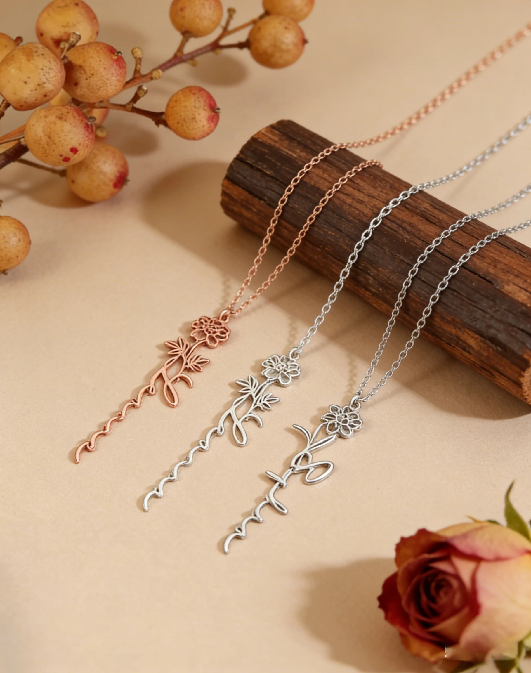 Custom Rose & Birth Flower Name Necklace Gold Stainless Steel Personalized Choker for Women Valentine Anniversary Romantic Gift
Custom Rose & Birth Flower Name Necklace Gold Stainless Steel Personalized Choker for Women Valentine Anniversary Romantic Gift