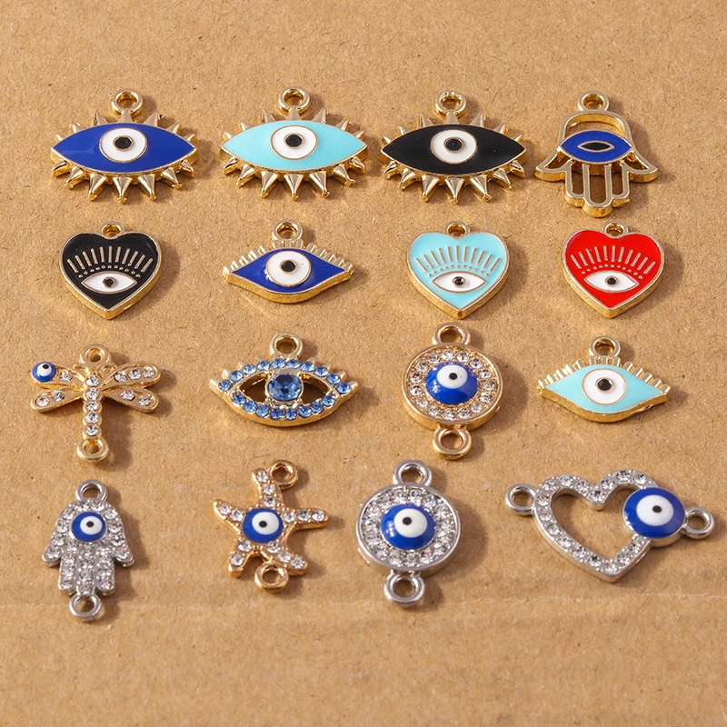 10pcs Cute Enamel Evil Eye Charms Crystal Heart Pendants Charm for Jewelry Making Earrings Necklace Bracelet DIY Accessories
10pcs Cute Enamel Evil Eye Charms Crystal Heart Pendants Charm for Jewelry Making Earrings Necklace Bracelet DIY Accessories