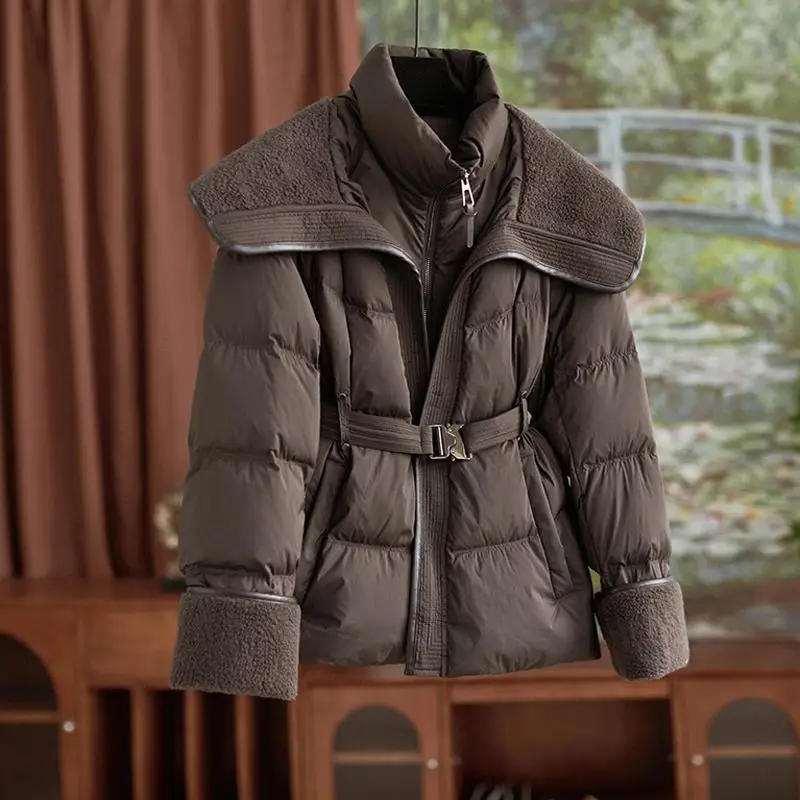 European And American Double-Layer Collar Down Cotton Jacket Women'S Winter Fashion Lamb Wool Warm Casual Short Jacket
European And American Double-Layer Collar Down Cotton Jacket Women'S Winter Fashion Lamb Wool Warm Casual Short Jacket