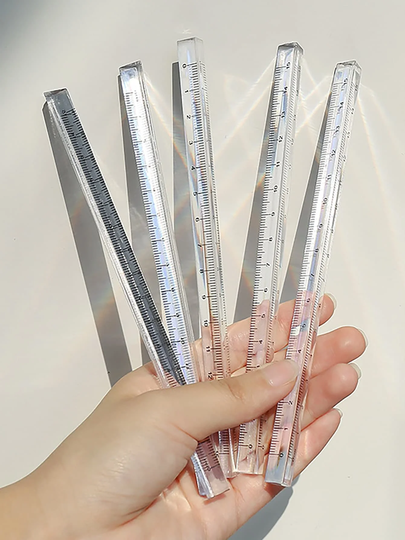 Transparent Triangle Ruler – Cute Multifunctional Unmarked Scale Tool for Students