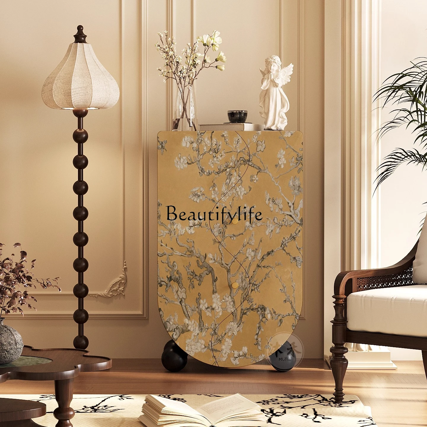 Retro style apricot flower bedroom storage household bucket cabinet solid wood living room cabinet
Retro style apricot flower bedroom storage household bucket cabinet solid wood living room cabinet