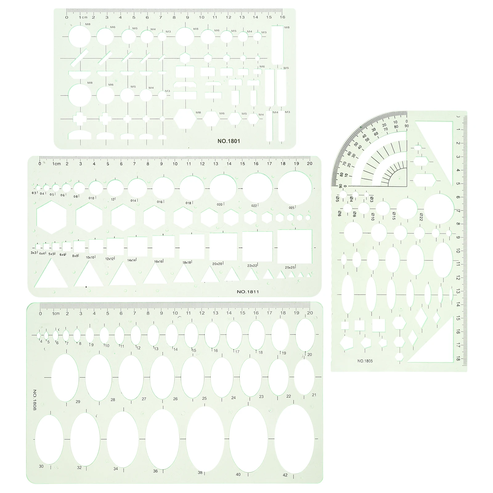 4pcs Drawing Template Ruler Round Plastic Circle Templates for Drafting Office Geometry Stencil Shapes Measuring Tools
4pcs Drawing Template Ruler Round Plastic Circle Templates for Drafting Office Geometry Stencil Shapes Measuring Tools