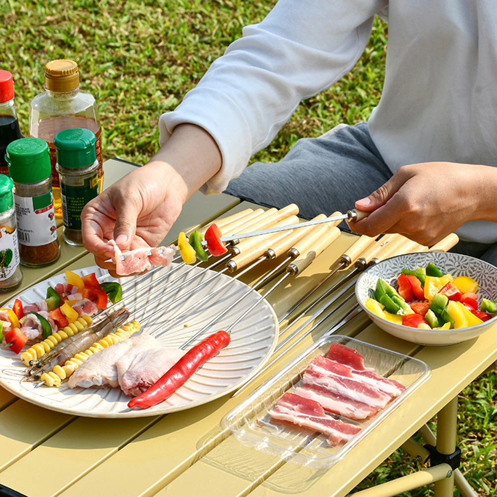 1 set Barbecue Skewers Set Stainless Steel Kebab Sticks Camping BBQ Tools Grilling Rack Multipurpose Outdoor Cooking Accessories
1 set Barbecue Skewers Set Stainless Steel Kebab Sticks Camping BBQ Tools Grilling Rack Multipurpose Outdoor Cooking Accessories