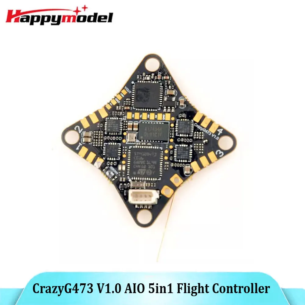 HappyModel CrazyG473 V1.0 AIO 5in1 Flight Controller Built-in UART ELRS and 5.8G OpenVTX For 65mm 1S Micro FPV Whoops
HappyModel CrazyG473 V1.0 AIO 5in1 Flight Controller Built-in UART ELRS and 5.8G OpenVTX For 65mm 1S Micro FPV Whoops