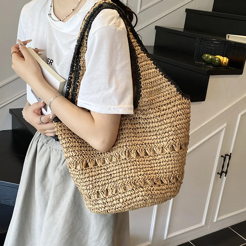Соломенная тканая сумка для женщин, сумки на плечо, большая вместительная модная большая сумка для женщин, летние пляжные сумки, классные сумки для девочек, сумка
Соломенная тканая сумка для женщин, сумки на плечо, большая вместительная модная большая сумка для женщин, летние пляжные сумки, классные сумки для девочек, сумка