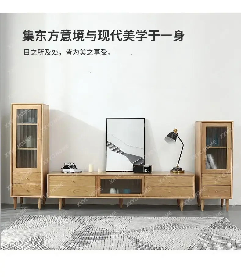 AA solid wood TV side cabinet high and low locker oak home living room combination cabinet
AA solid wood TV side cabinet high and low locker oak home living room combination cabinet