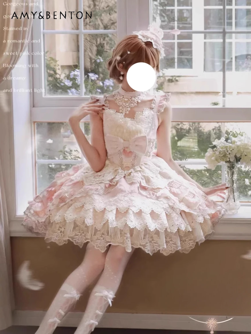 Temperament Fairy Sweet Jsk Dress Cute Bow Feather Splicing Multi-layer Slim Tutu Dress for Women Elegant Princess Evening Dress
Temperament Fairy Sweet Jsk Dress Cute Bow Feather Splicing Multi-layer Slim Tutu Dress for Women Elegant Princess Evening Dress