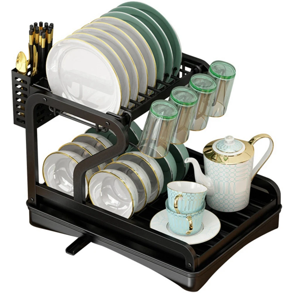 N04R Dish Drying Rack For Kitchen Counter, 2-Tier Drainboard Set With Double-Layer Bowl Rack, Cup Rack, Drain Board
N04R Dish Drying Rack For Kitchen Counter, 2-Tier Drainboard Set With Double-Layer Bowl Rack, Cup Rack, Drain Board