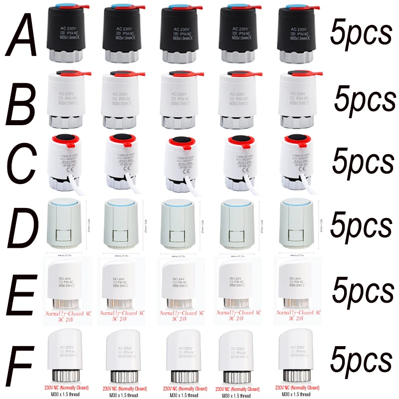 Floor heating manifold AC230V/DC24V electric actuator, thermoelectric drive motor normally closed(NC)Thread size: M30 * 1.5
Floor heating manifold AC230V/DC24V electric actuator, thermoelectric drive motor normally closed(NC)Thread size: M30 * 1.5