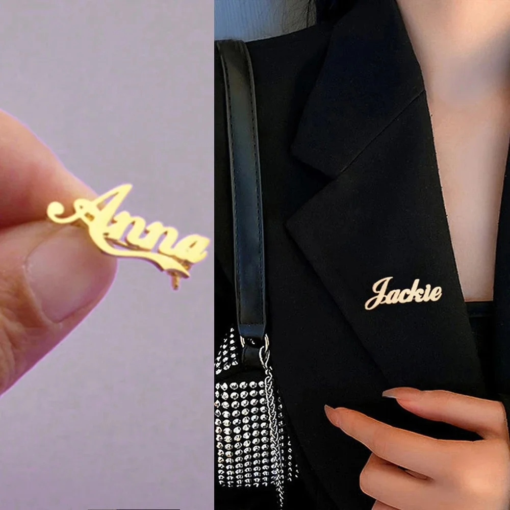 Custom Name Brooch Stainless Steel Nameplate Suit Pin Personalized Fashion DIY Initial Letter Name Accessories
Custom Name Brooch Stainless Steel Nameplate Suit Pin Personalized Fashion DIY Initial Letter Name Accessories