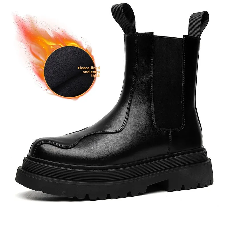 2025 New Men's Black Non-slip Snow High-top High-end Trendy Brand British Style Velvet Thickened Warm Short Boots 
2025 New Men's Black Non-slip Snow High-top High-end Trendy Brand British Style Velvet Thickened Warm Short Boots