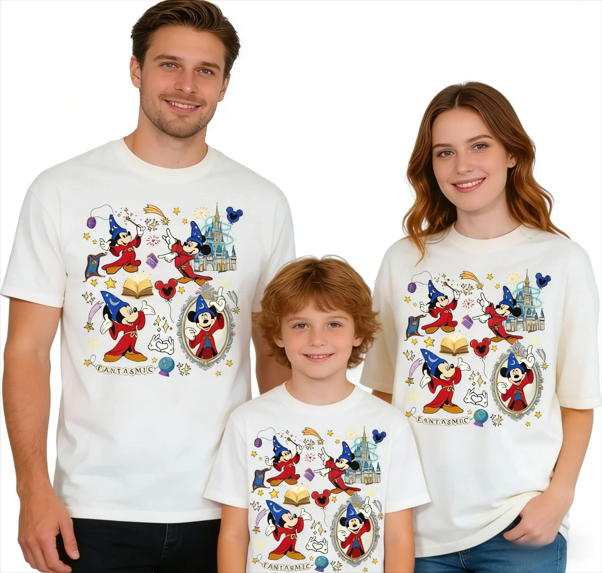 Летняя футболка 2026 с принтом «Волшебник Микки» для всей семьи: взрослые и дети, модная хлопковая свободная повседневная рубашка с коротким рукавом
Летняя футболка 2026 с принтом «Волшебник Микки» для всей семьи: взрослые и дети, модная хлопковая свободная повседневная рубашка с коротким рукавом